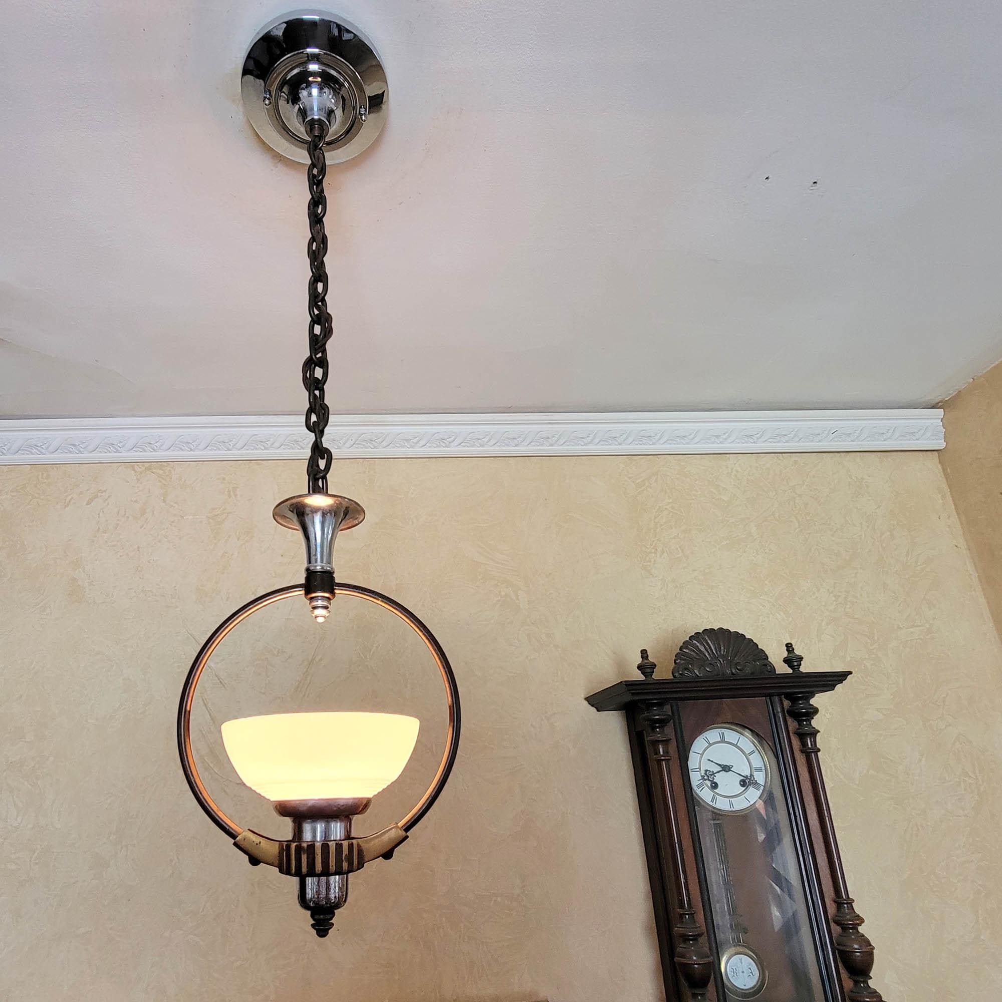 vintage an・an no.25 541c Antique Vintage 20's 30's Art Deco Glass Slip Shade Ceiling