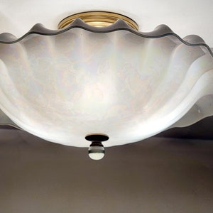 224c Vintage antique ceiling light fixture glass shade nautical lamp chandelier