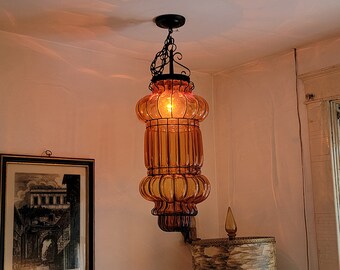 318c Vintage 1960's 70's Mid-century Modern Ceiling Light