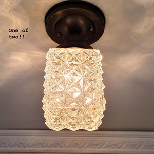 363c 1940&#39;s 50&#39;s Glass Ceiling Light brass fixture glass globe hall porch mid-century modern chair table