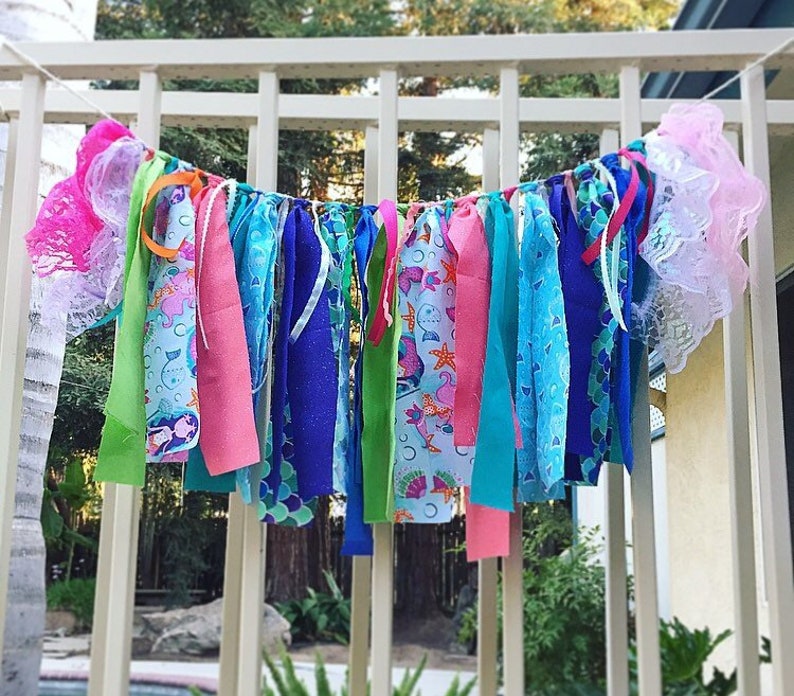 Rag Tie Banner Mermaid High Chair Image 0