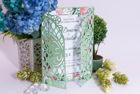 Download Butterfly Wedding Invitation Svg Dxf Ai Eps Png Cutting Etsy