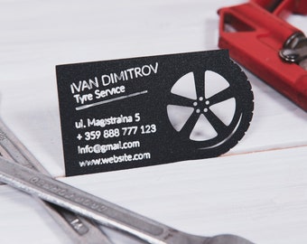 Tyre service business card template (svg, dxf, ai, eps, png ) cutting file, digital download