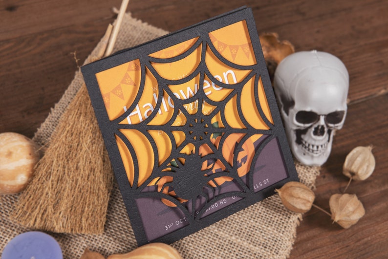Spider Web Halloween Invitation svg dxf ai eps png | Etsy