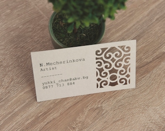 Art business card template  (svg, dxf, ai, eps, png) cutting file, digital download