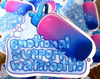 Emotional Support Water Bottle Matte Sticker