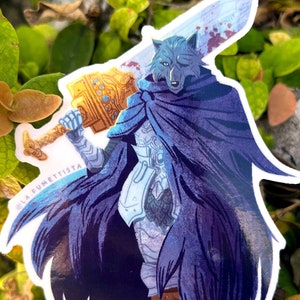 Elden Ring Blaidd Vinyl Sticker | Blaidd The Half-Wolf Elden Ring Glossy Weatherproof Decal | Elden Ring Soulsborne Fanart