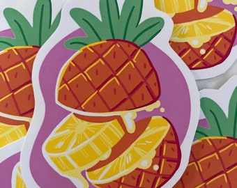 Juicy Pineapple Matte Vinyl Sticker
