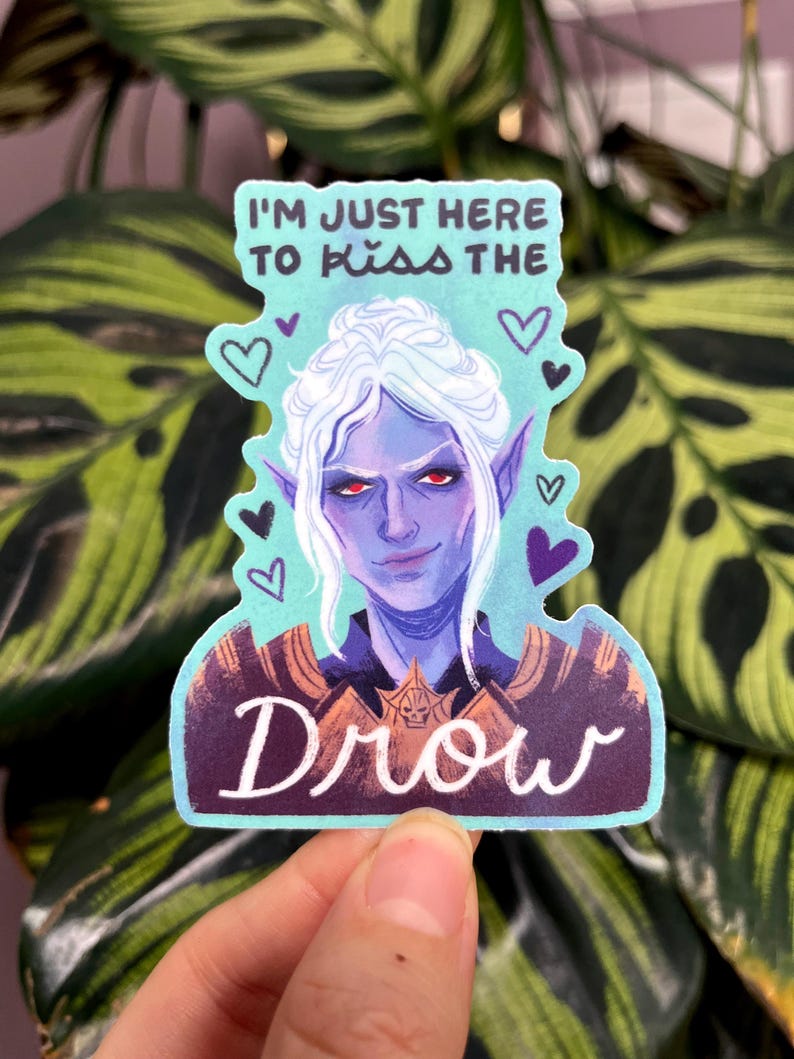 Drow Sticker Minthara Baldurs Gate 3 Sticker | Baldur's Gate 3 Companion Matte ...
