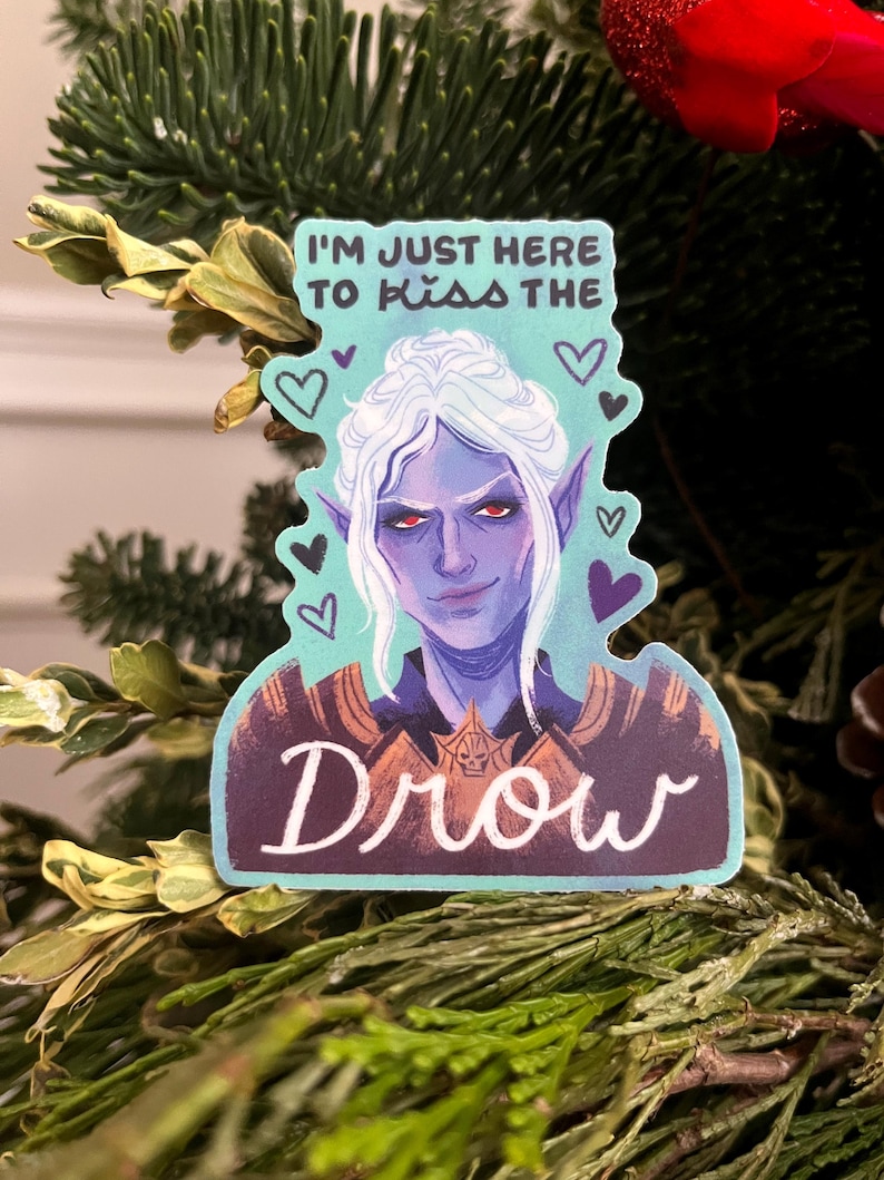 Drow Sticker Minthara Baldurs Gate 3 Sticker | Baldur's Gate 3 Companion Matte ...