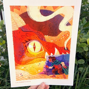 Smaug Dragon Hobbit Art Print | Bilbo Baggins Smaug Misty Mountain Illustration | 8 1/2 x 11 Art Print with Satin Finish immagine 5