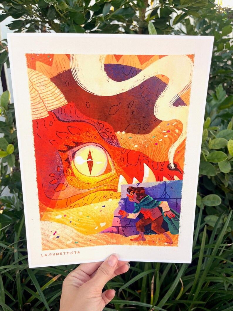 Smaug Dragon Hobbit Art Print | Bilbo Baggins Smaug Misty Mountain Illustration | 8 1/2 x 11 Art Print with Satin Finish immagine 5