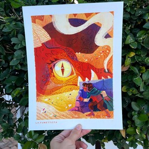 Smaug Dragon Hobbit Art Print | Bilbo Baggins Smaug Misty Mountain Illustration | 8 1/2 x 11 Art Print with Satin Finish immagine 6