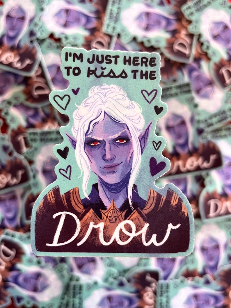Drow Sticker Minthara Baldurs Gate 3 Sticker | Baldur's Gate 3 Companion Matte ...