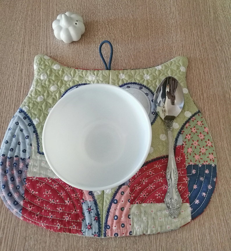 Machine Embroidery Placemat Owl 1 Etsy UK