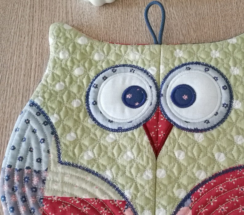 Machine embroidery Placemat Owl 1 Etsy