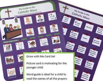 Grow with Me 2 card set, Order of the Mass, mass set, mass quiet bag, Catholic, busy book, quiet mass toys, Catholic Montessori, kids toys