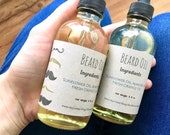 Beard Oil Sunflower Almond Oil Personlize Gifts for Men Pick your scent Glass Dropper Bottle Essential Oils