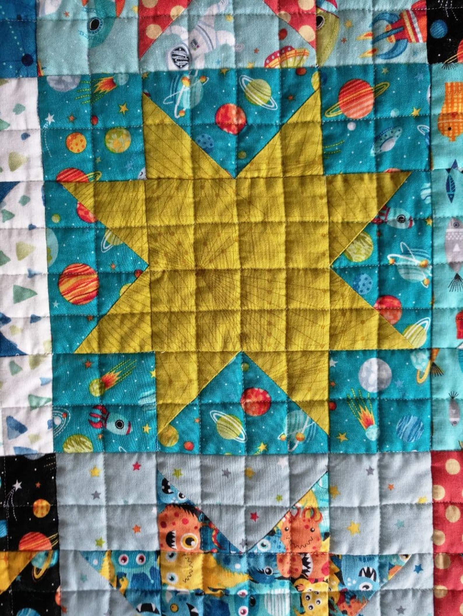 Space Baby Quilt Galaxy Space Quilt Stars Patchwork Quilt Etsy