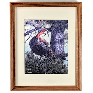 Eileen Melton Limited Edition Framed Lithograph &quot;Wary Gobbler&quot; 63/100