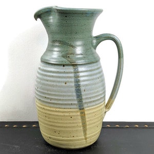 Vintage Stoneware Studio Pottery Vase / Pitcher Signed