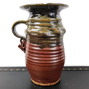JW Mid Century Studio Keramik Steinzeug Vase mit Henkel