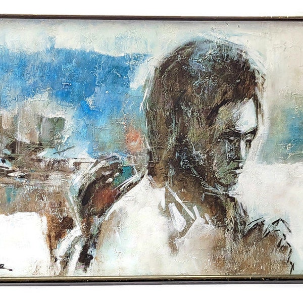 Mid-Century Abstract Painting of Figure in the Style of Alexandra Luke
