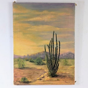 A. Titus Original Desert Landscape Oil Painting 1960