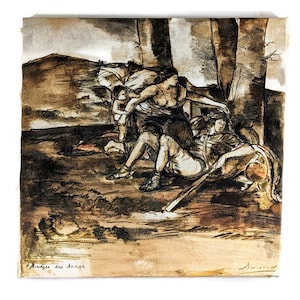 Norma Driscoll Original Oil Painting Rinaldo & Armioa - Monotone Coloring