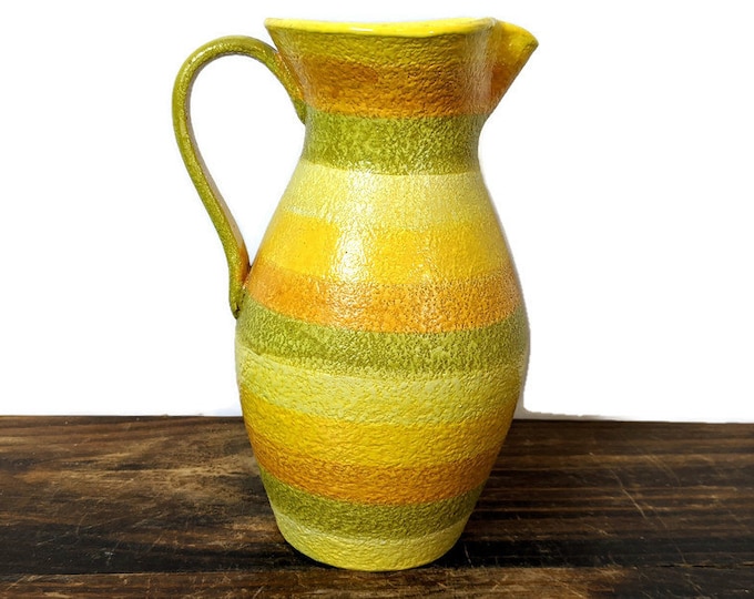 Bitossi Italian Pottery Pitcher With Stripes Mid Century - Etsy