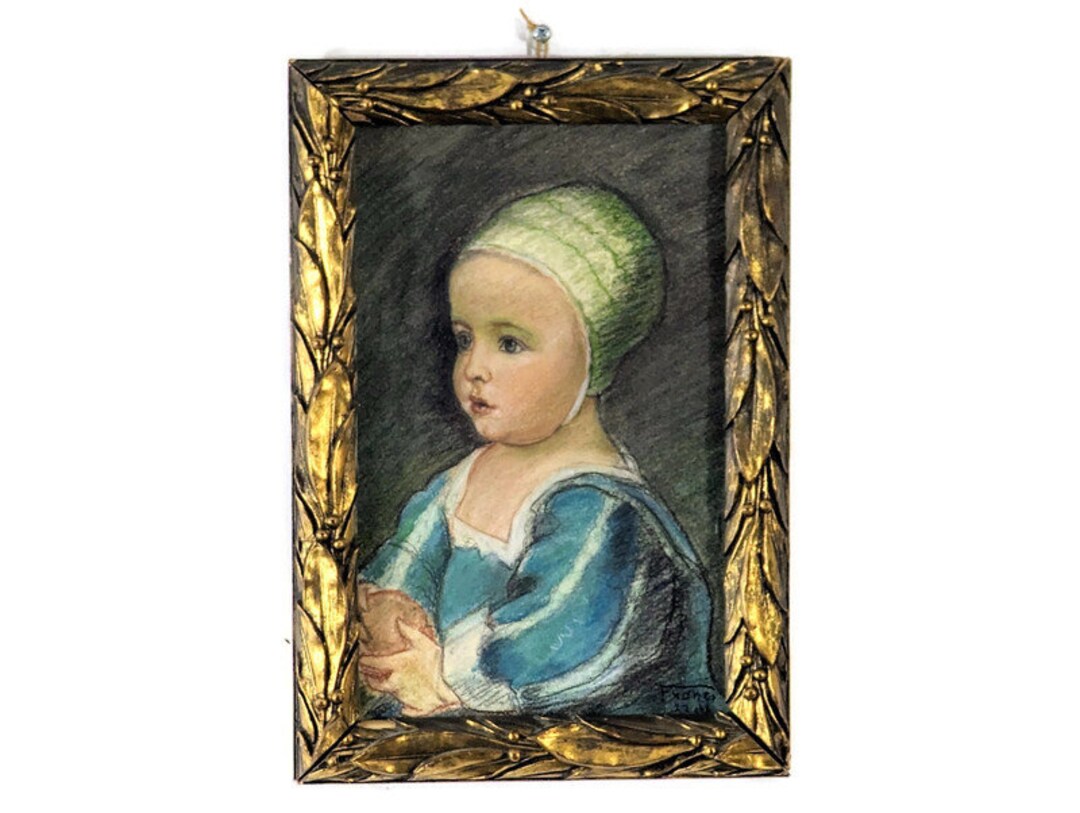 1922 Pastel Baby Stuart Portrait After Painting by Anthony Van Dyck ...