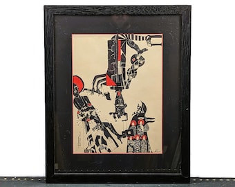 Gabriel Davidovich Glikman Abstract Lithograph Mid Century Russian Art