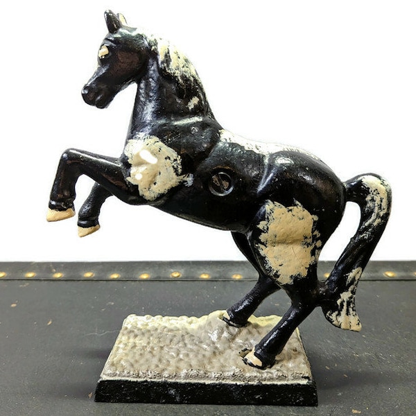 Vintage Cast Iron Horse Bank Painted