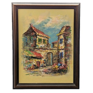 Tapies Impressionist Oil Painting of City