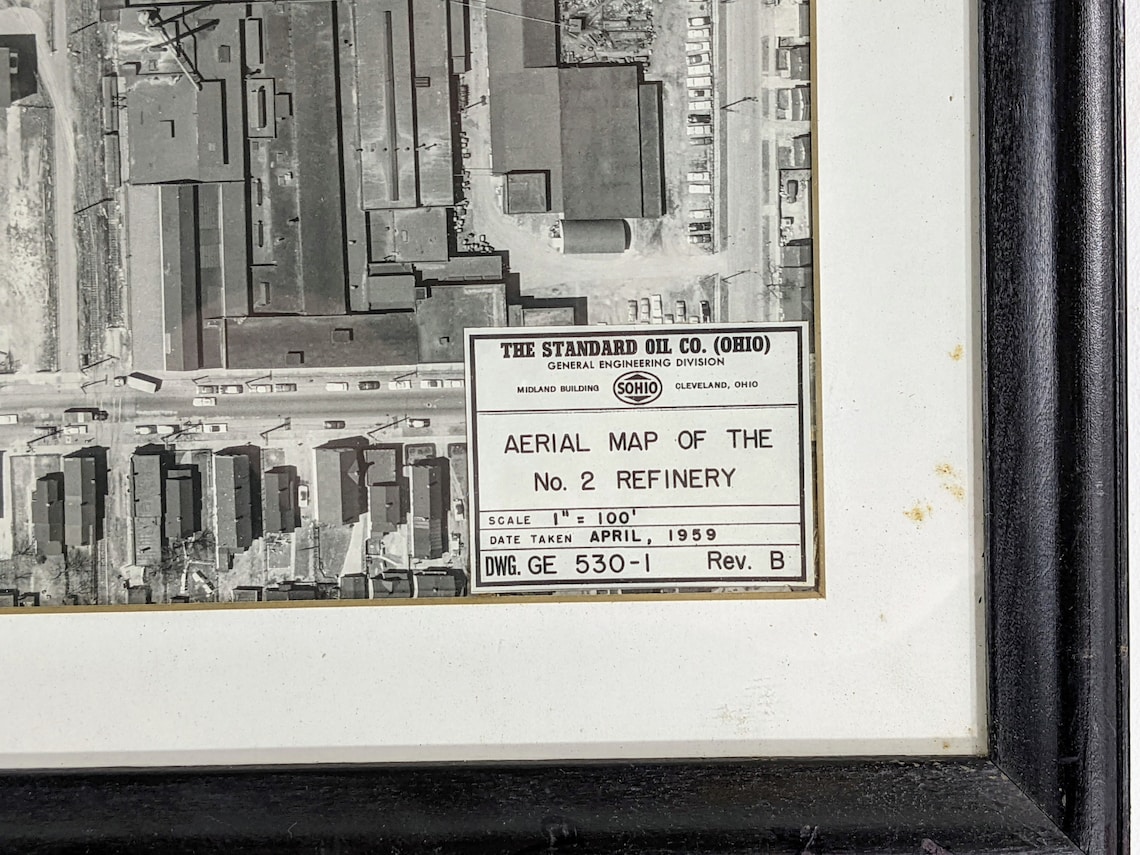 1959 Aerial Photograph of Standard Oil Refinery No. 2 Cleveland, Ohio