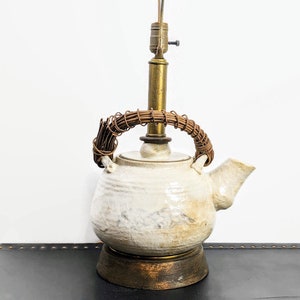 Rare & Unique Vintage Studio Pottery Teapot Table Lamp