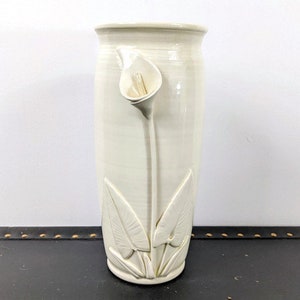 Victor B Studio Pottery Vase with 3D Flower