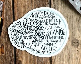 Angela Davis Quote Sticker - Civil Rights, BLM Laptop Decal