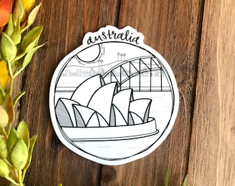 Sydney Opera House Vinyl Sticker, Australia Travel Decal