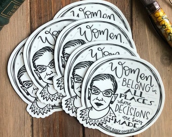 RBG Vinyl Sticker: Ruth Bader Ginsburg, Inspiring Quote