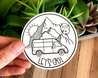 Nous dormons autour #Vanlife Logo-Voiture//Van//Camper//Vélo//Ordinateur Portable Decal Autocollant