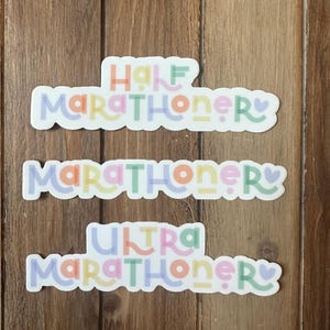 Pegatina de vinilo para maratonista, media maratonista y ultramaratonista