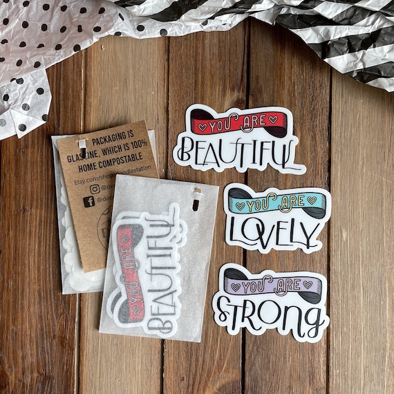 Positive Affirmation Stickers / Individual or Set of 3 / Viny Stickers /  Waterproof Stickers 