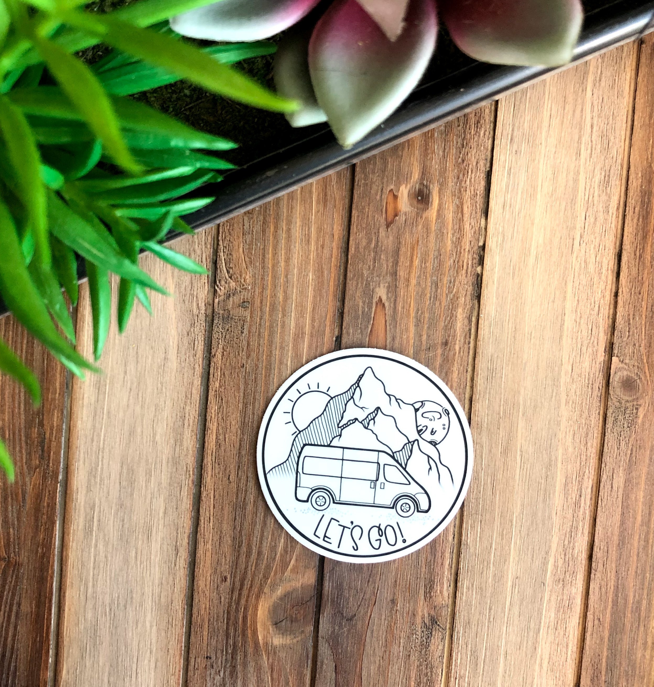 Van Life / Let's Go! / Vinyl Sticker / Inspirational Quote / Laptop ...