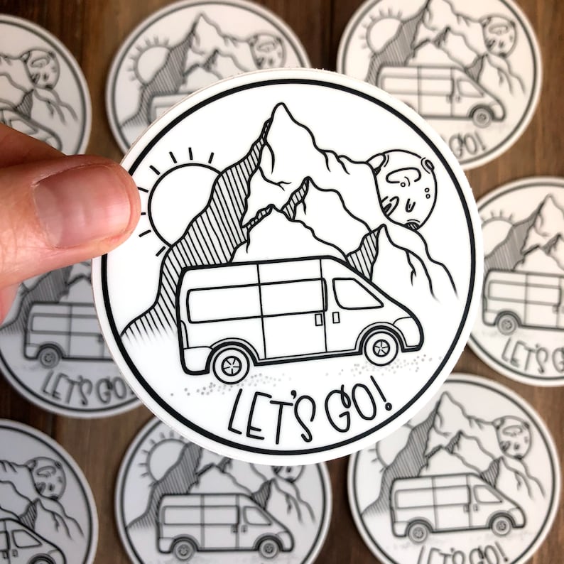 Van Life / Let's Go! / Vinyl Sticker / Inspirational Quote / Laptop ...