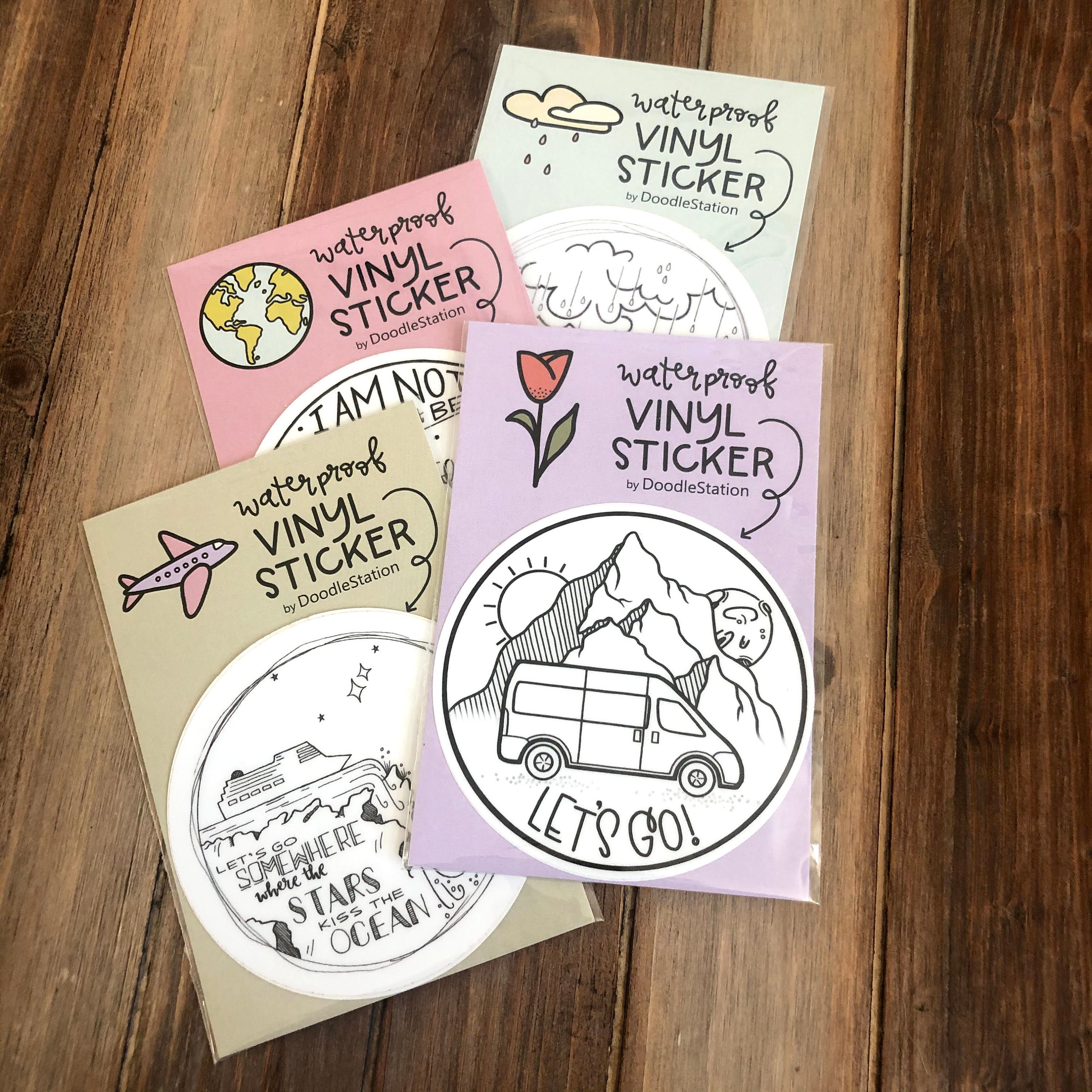 Van Life / Let's Go! / Vinyl Sticker / Inspirational Quote / Laptop ...