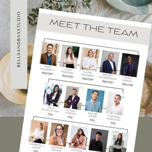 Meet The Team Editable Canva Template for Real Estate or any Business