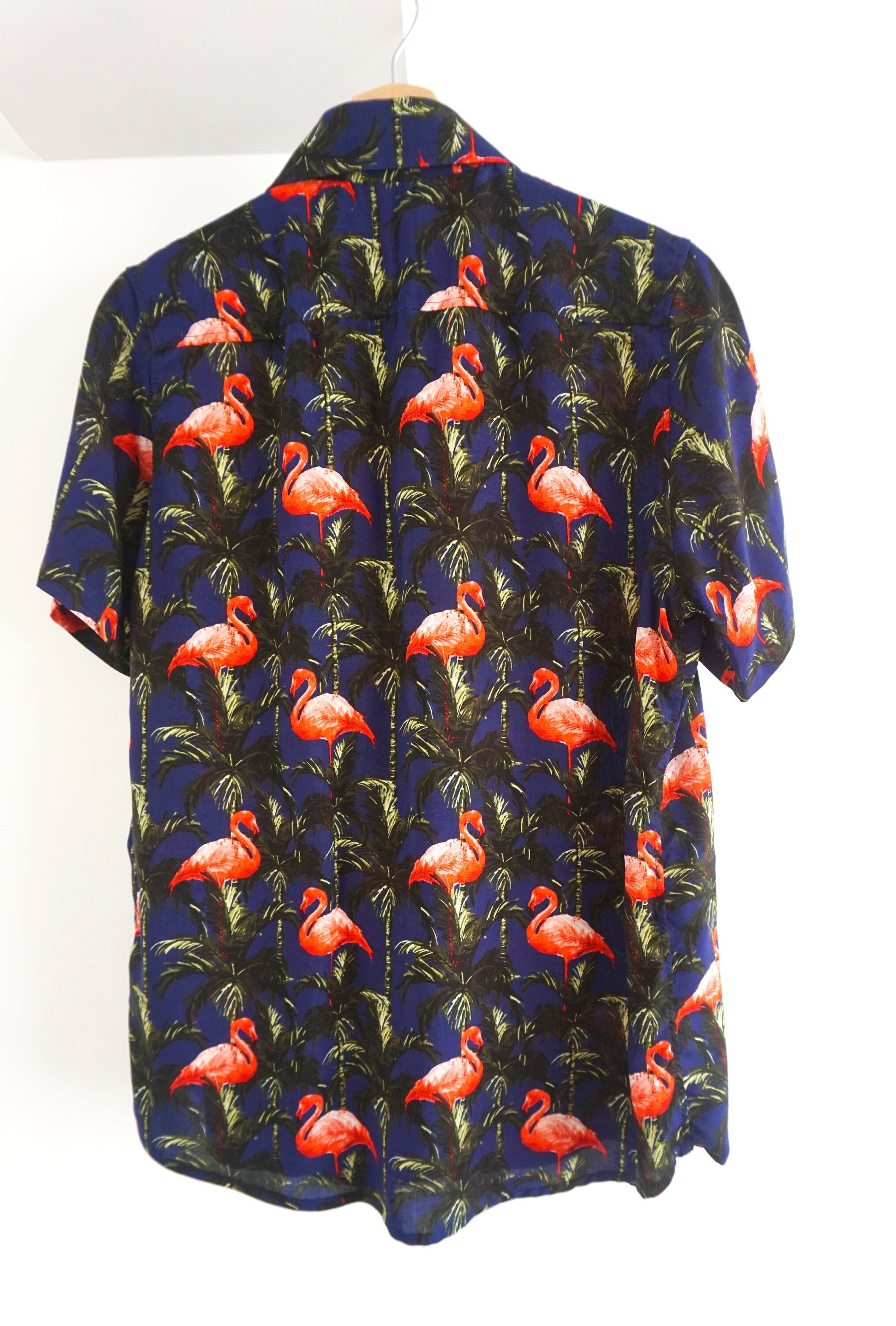 O'Carioca Flamingos Short Sleeve Button Up Shirt with a | Etsy