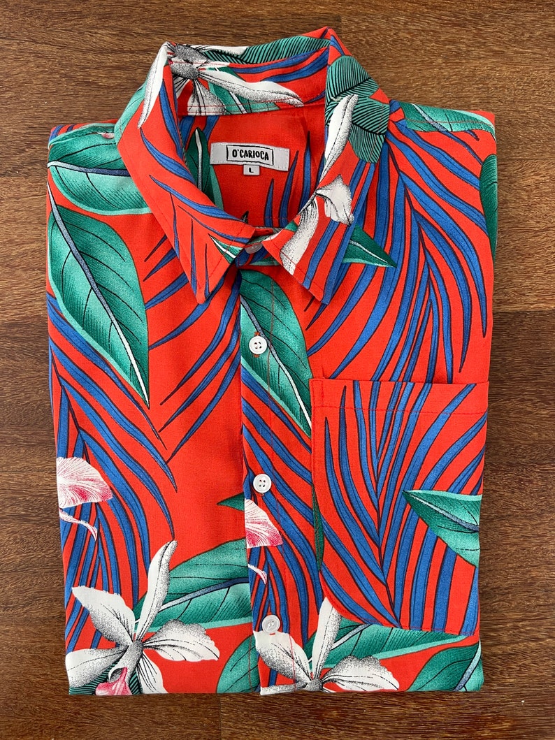 O'carioca Holbox Short Sleeve Button up Shirt With a - Etsy