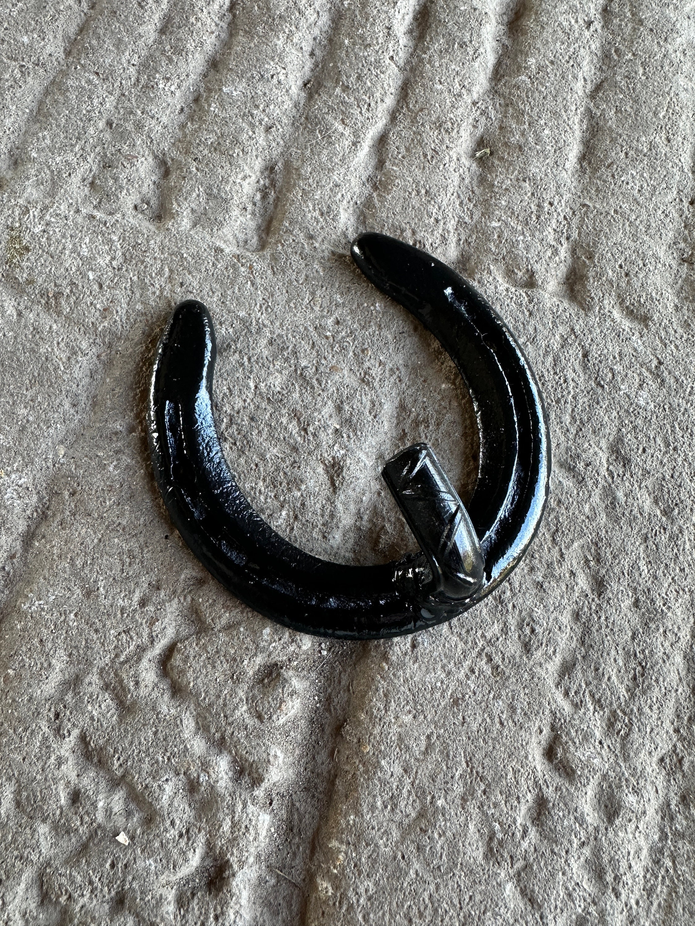 Vintage Solid Brass Horseshoe Hook With Star, Horseshoe Shaped Bracket
